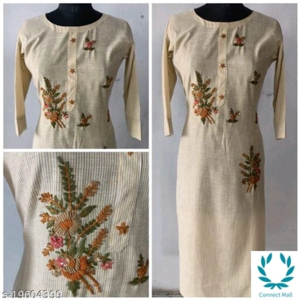 Women Cotton Straight Stripe Kurti - 4XL